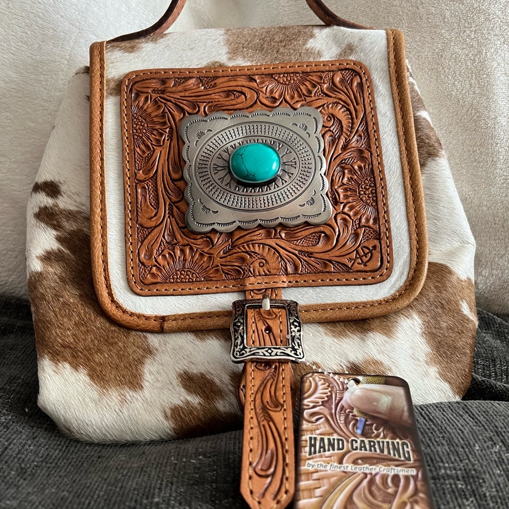 American Darling Cowhide & Tooled Leather Backpack
